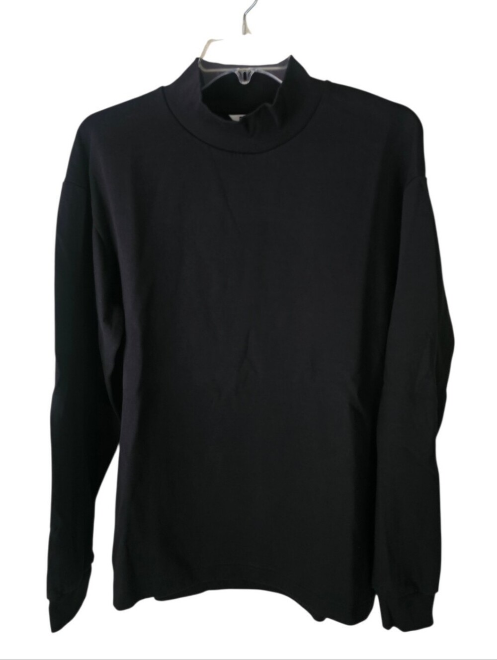 Uniqlo Men's Black Long-Sleeve Mock Neck Sweater